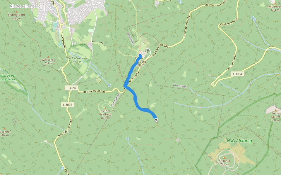 Pflasterweg walking route map in Königstein im Taunus