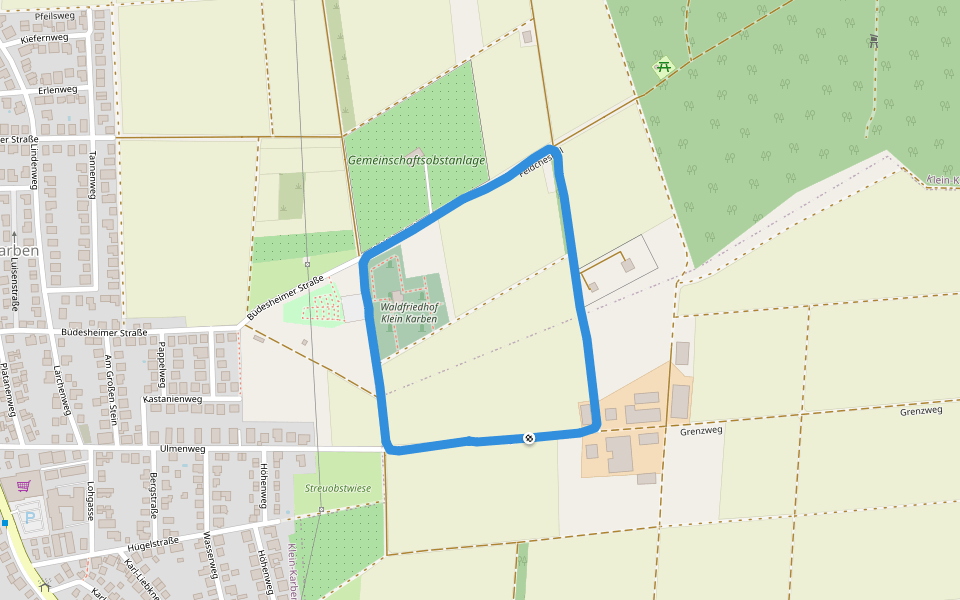 Streuobstwiese walking route map in Karben