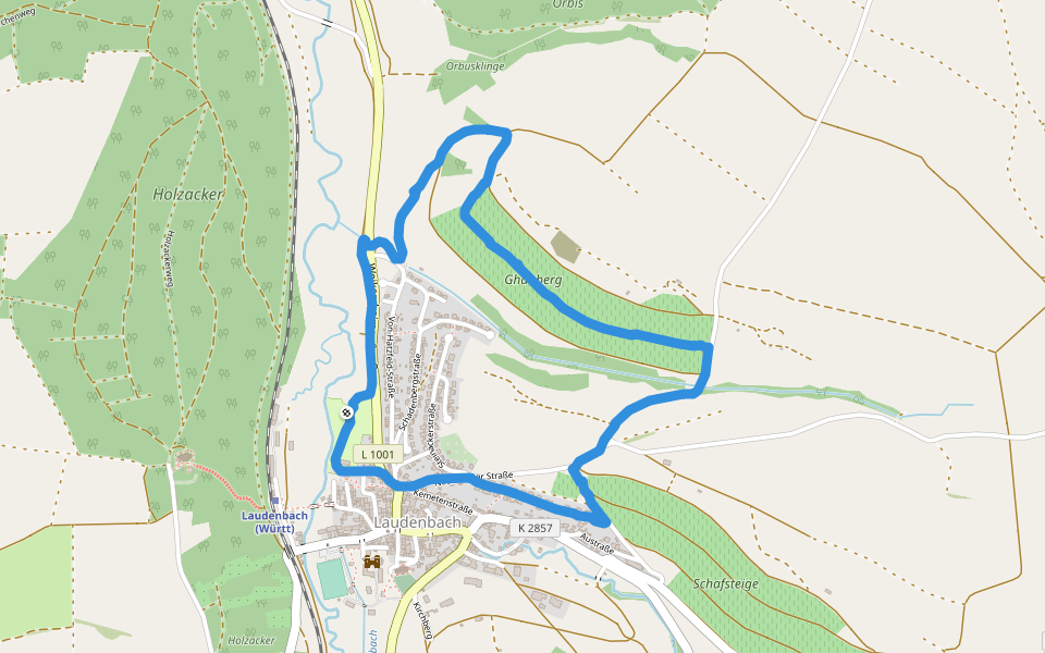 Campingplatz Schwabenmühle walking route map in Weikersheim