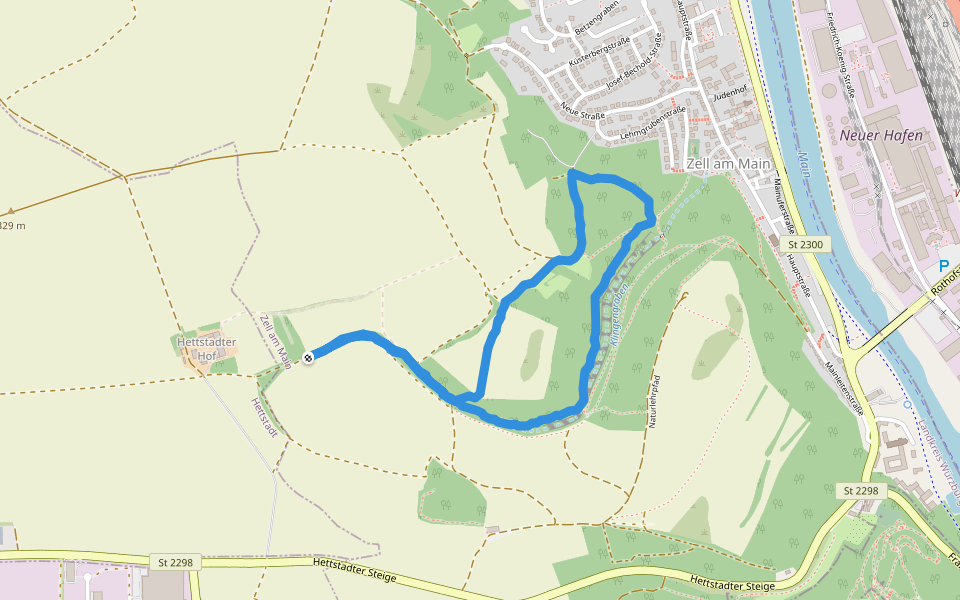 Naturlehrpfad walking route map in Hettstadt