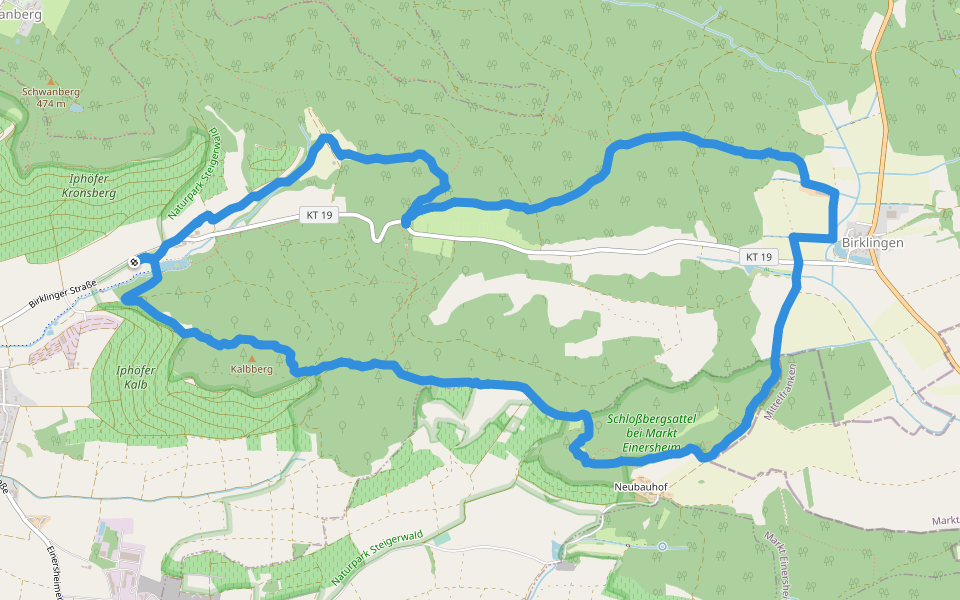 Neubauhofstraße walking route map in Iphofen