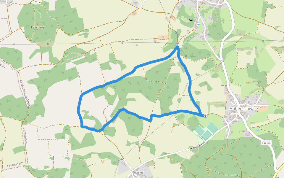 Thuisbrunner Leitenweg walking route map in Gräfenberg