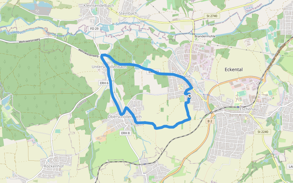 TSV Brand 66 e.V. walking route map in Eckental