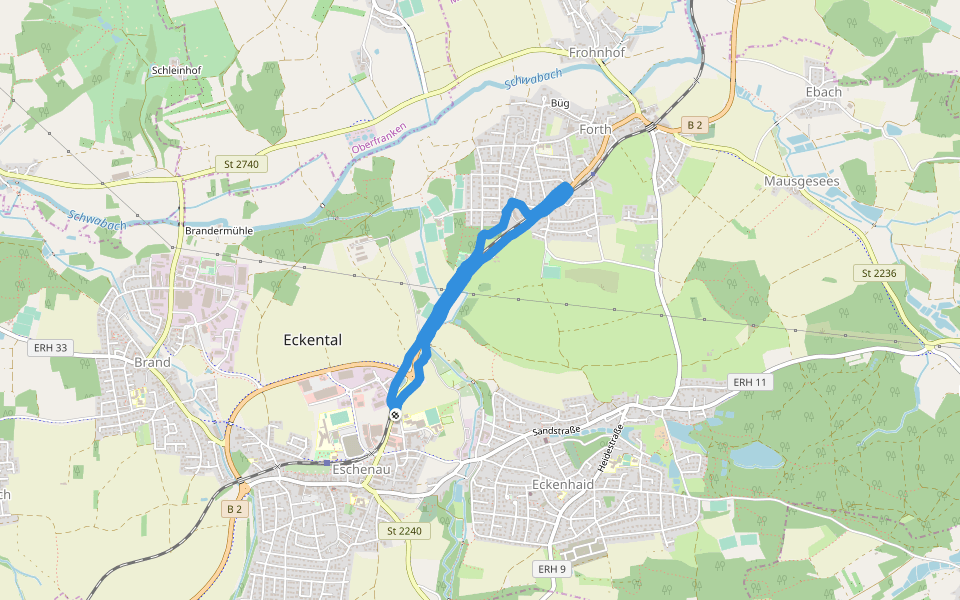 Schützengesellschaft Forth-Büg 1894 e.V. walking route map in Eckental