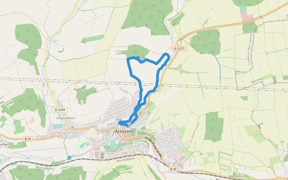 Zick-Zack Weg walking route map in Arnstein
