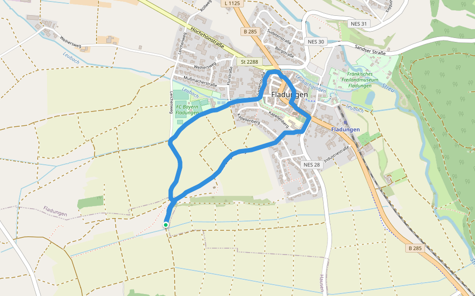 Touristinformation Fladungen walking route map in Fladungen