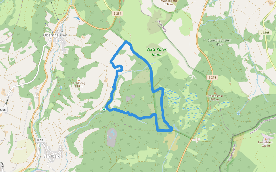 Rotes Moor Rundweg 2 walking route map in Gersfeld (Rhön)