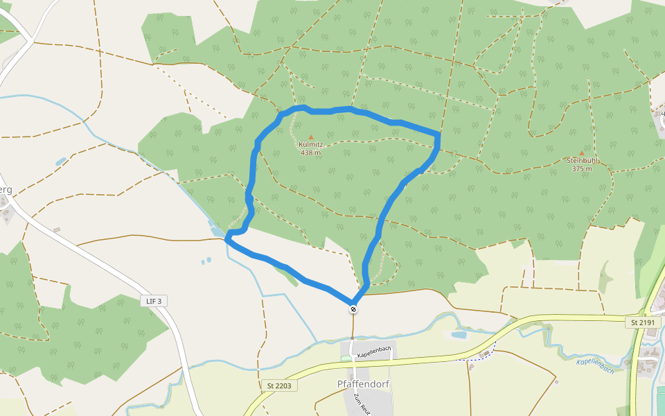 Kulmitzberg-Rundweg walking route map in Altenkunstadt