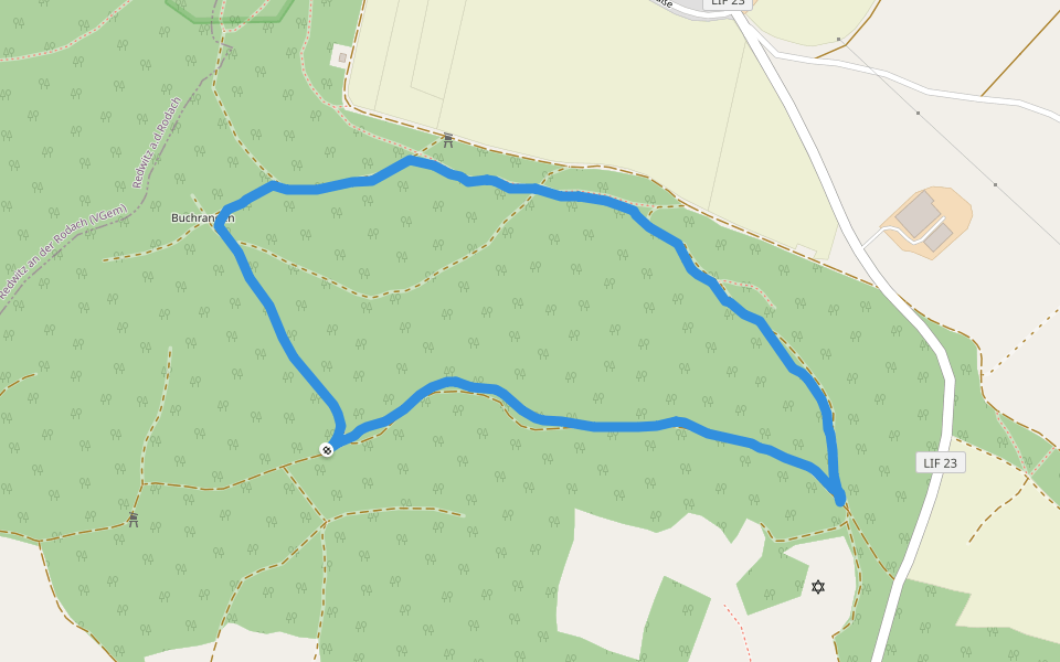 Buchrangen walking route map in Burgkunstadt
