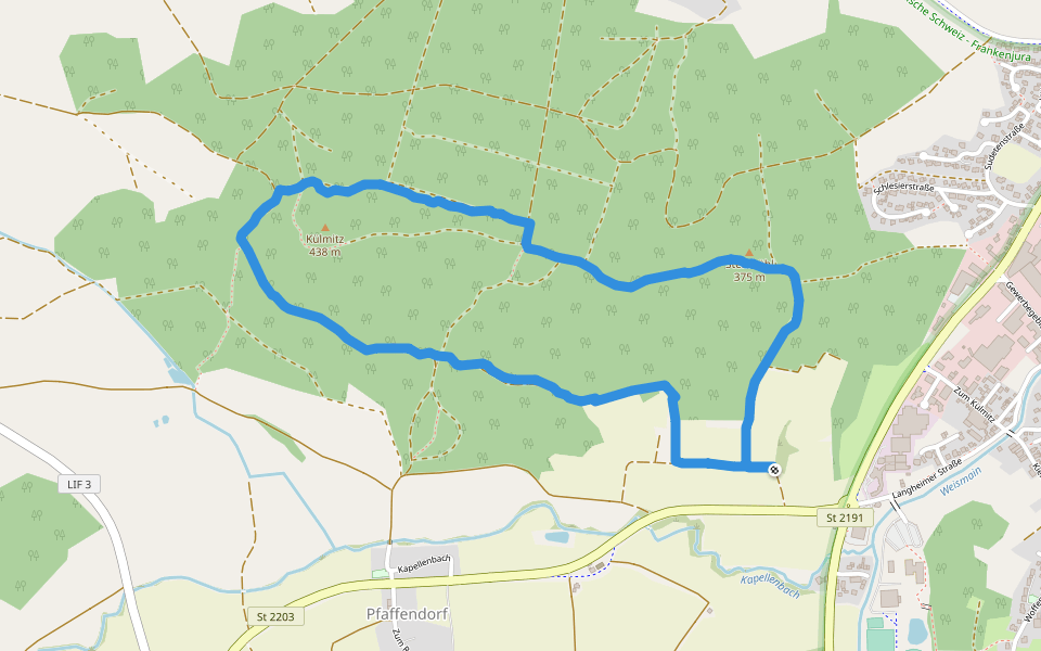 Niederwaldschlag walking route map in Altenkunstadt