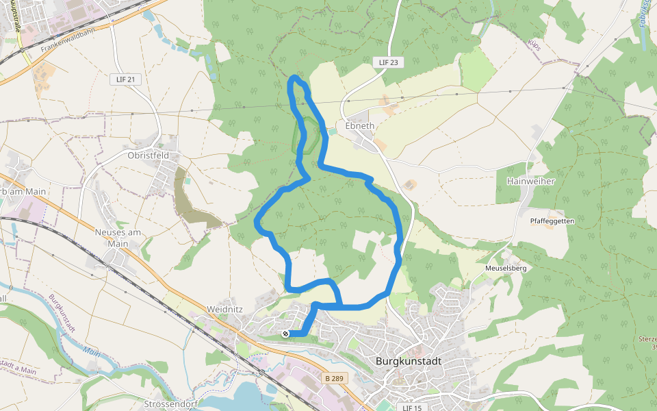 Ebneth walking route map in Burgkunstadt