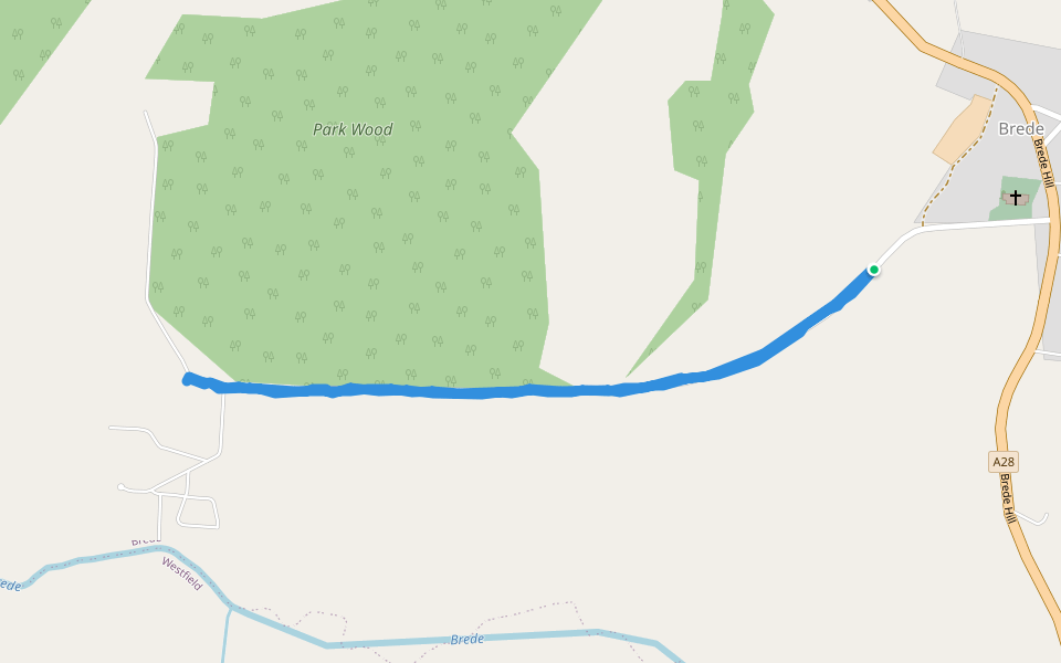 Park Wood walking route map in Brede