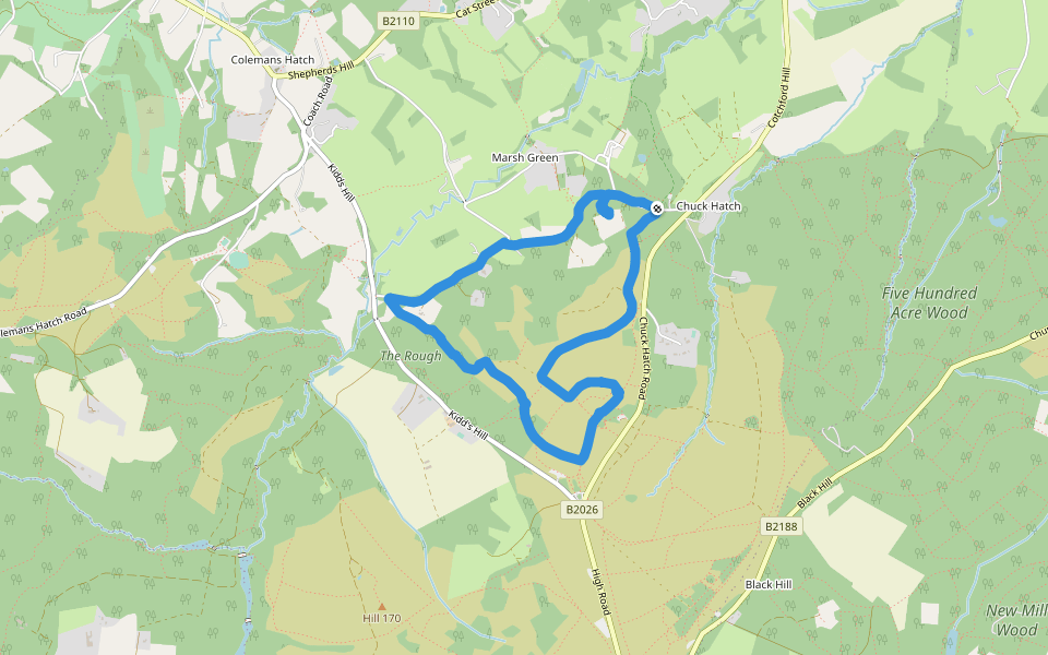FP11A walking route map in Marsh Green