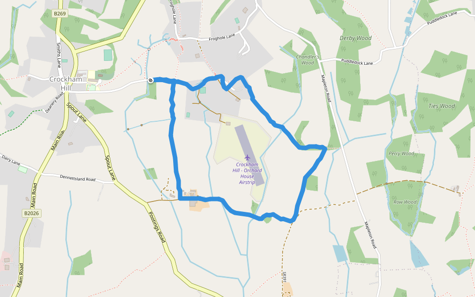 Chandler's Wood walking route map in Crockham Hill