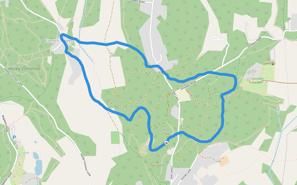 Toy's Hill walking route map in Toy's Hill