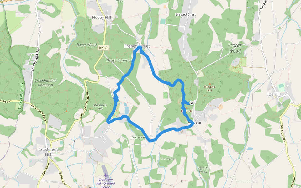 Octavia Hill Centenary walk west walking route map in Toy's Hill