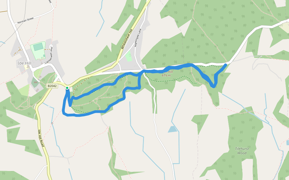 Goathurst Common walking route map in Ide Hill