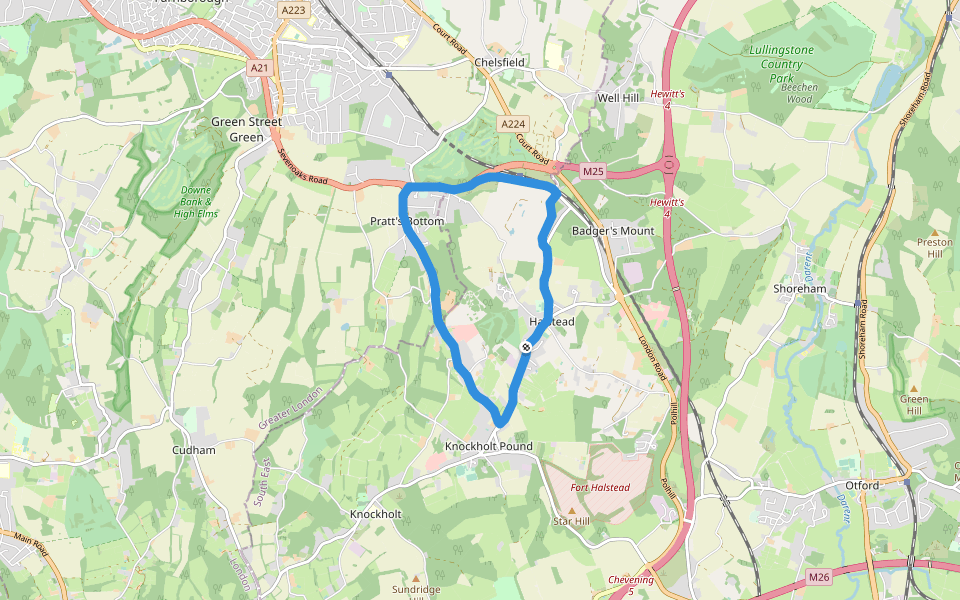 Pratts Bottom Hiking Trail Halstead, Sevenoaks, England Pacer