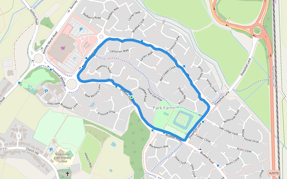 Park Farm Park Walking and Running Kingsnorth, Ashford, England Pacer