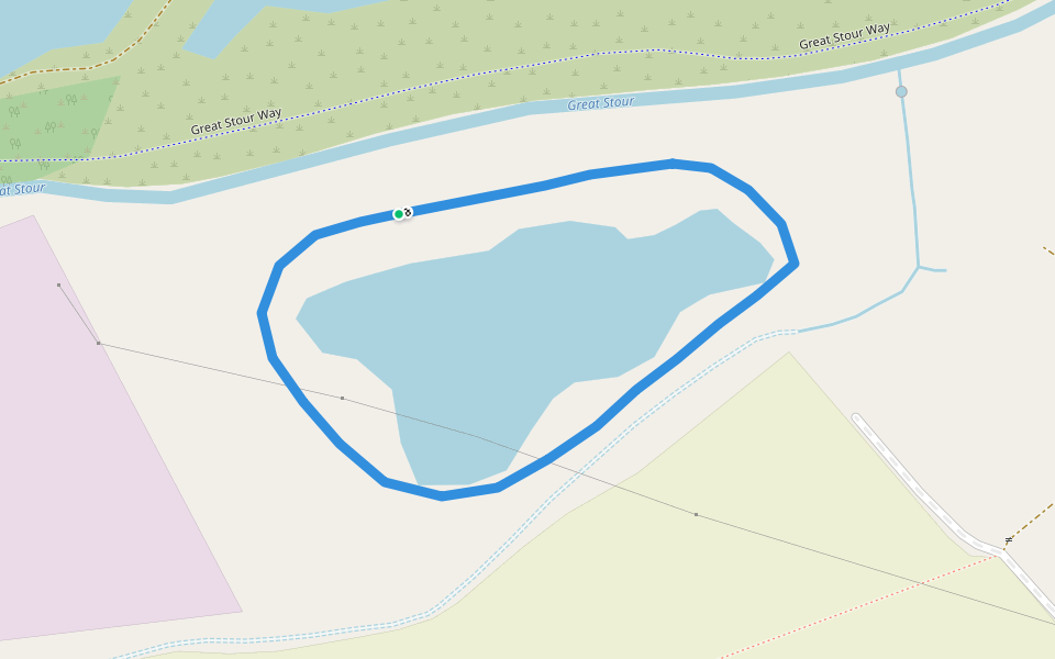 Great Stour Way walking route map in Chartham