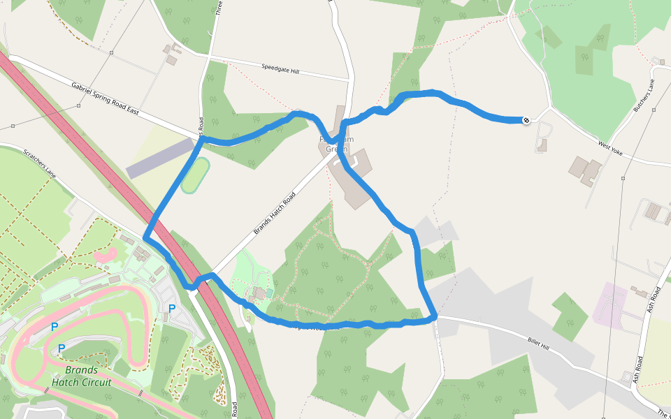 Michaels Lane  walking route map in New Ash Green