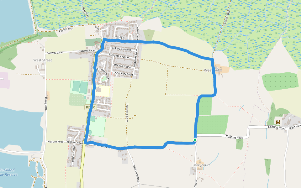 APCM Cliffe walking route map in Cliffe