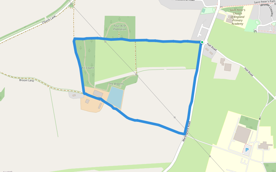 Fir Covert walking route map in Easton