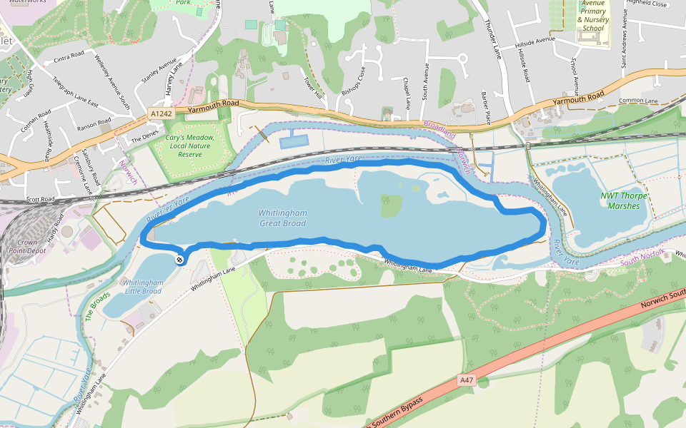 Whitlingham Great Broad Walking and Running Trowse, Norwich, England Pacer