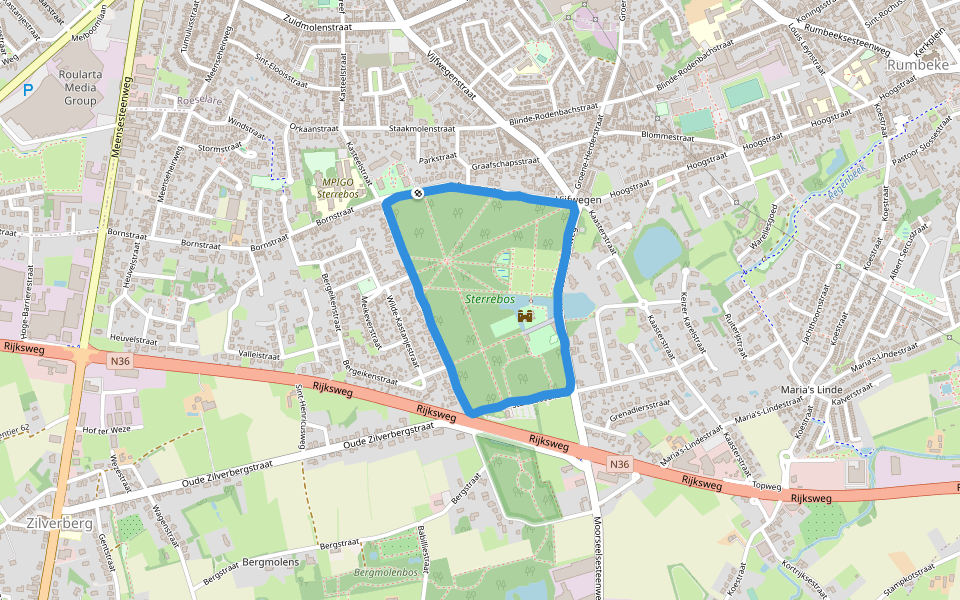 Sterrebos walking route map in Roeselare