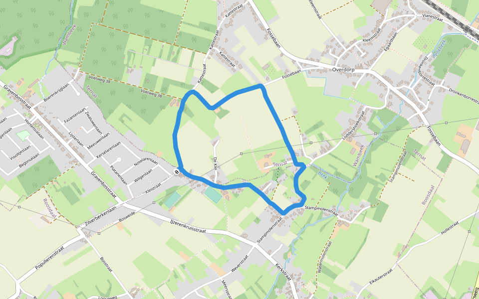 VK Borchtlombeek walking route map in Roosdaal