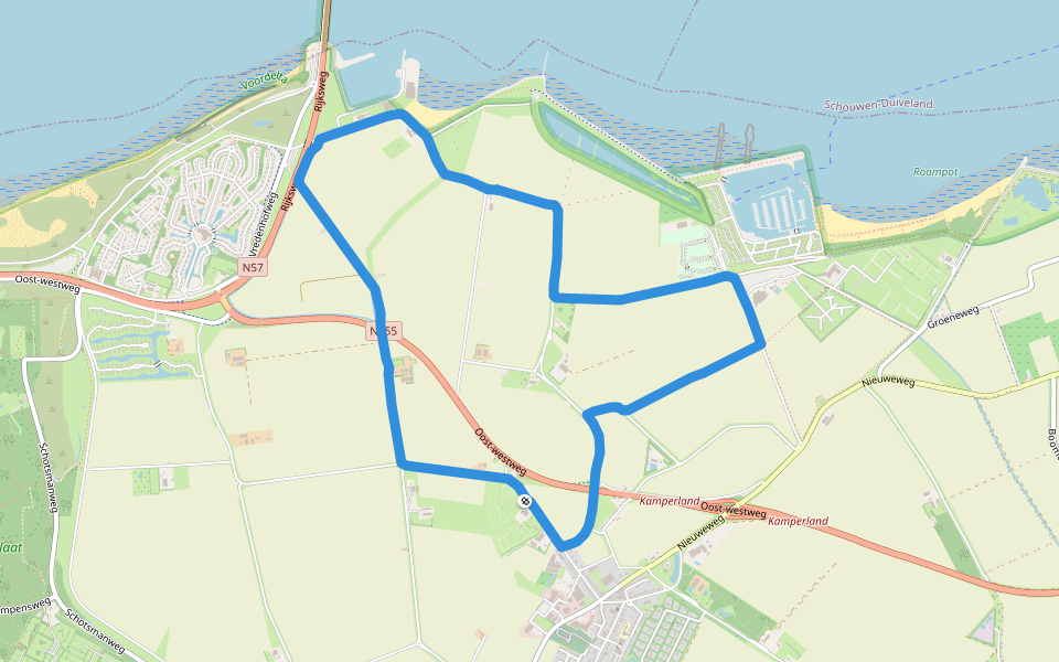Anna Friso walking route map in Kamperland