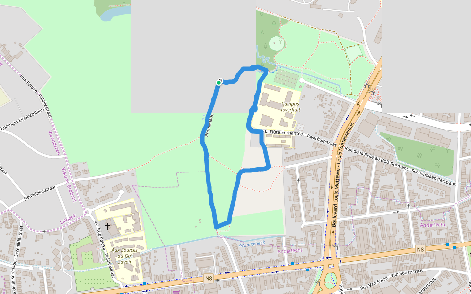Scheutbos walking route map in Molenbeek-Saint-Jean