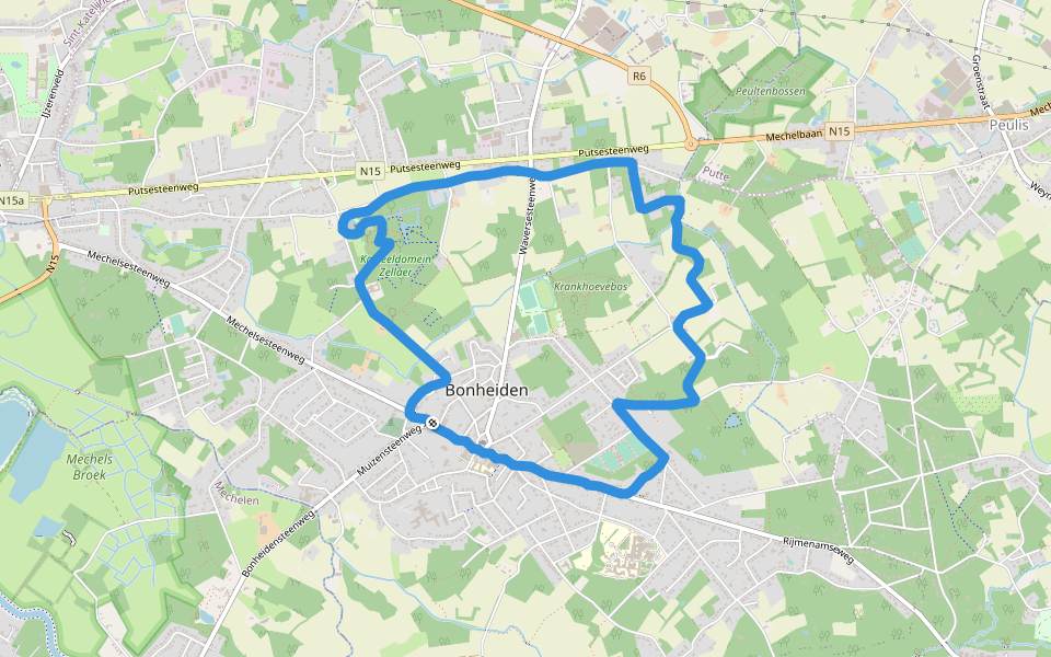 Kasteeldomein Zellaer walking route map in Bonheiden