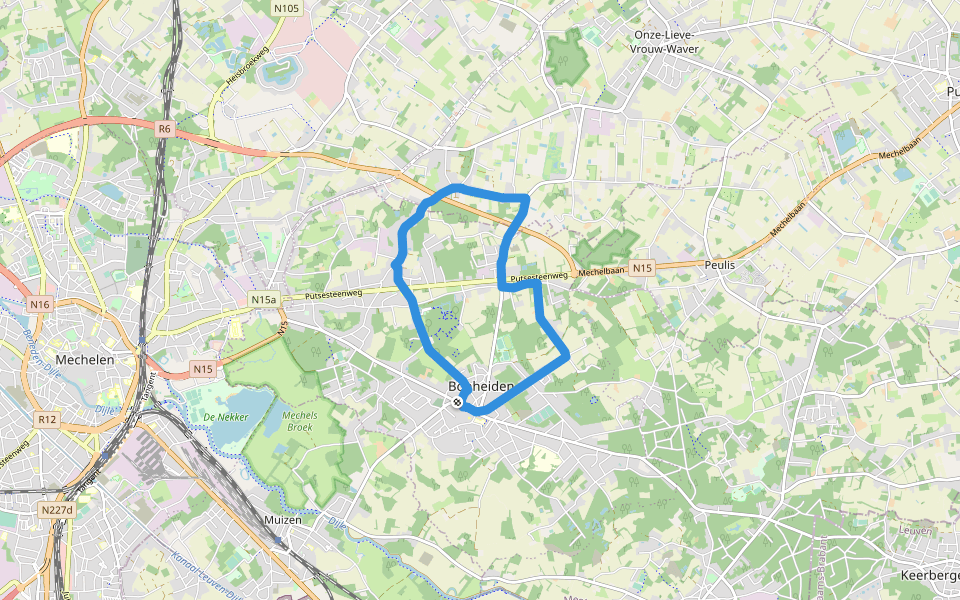 Kasteeldomein Zellaer walking route map in Bonheiden