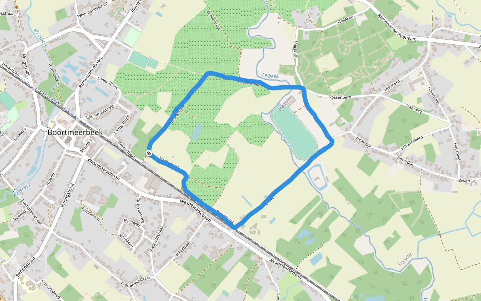Broekstraat walking route map in Boortmeerbeek