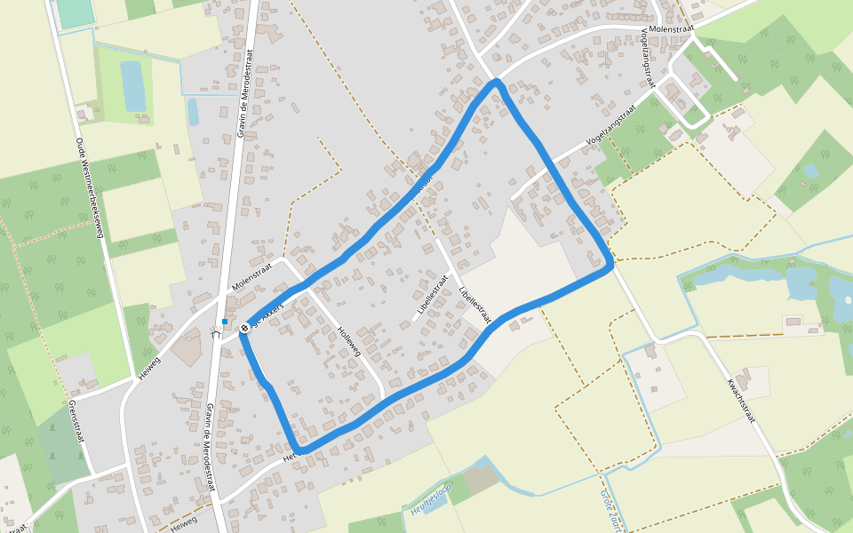 Heultjesloop walking route map in Westerlo