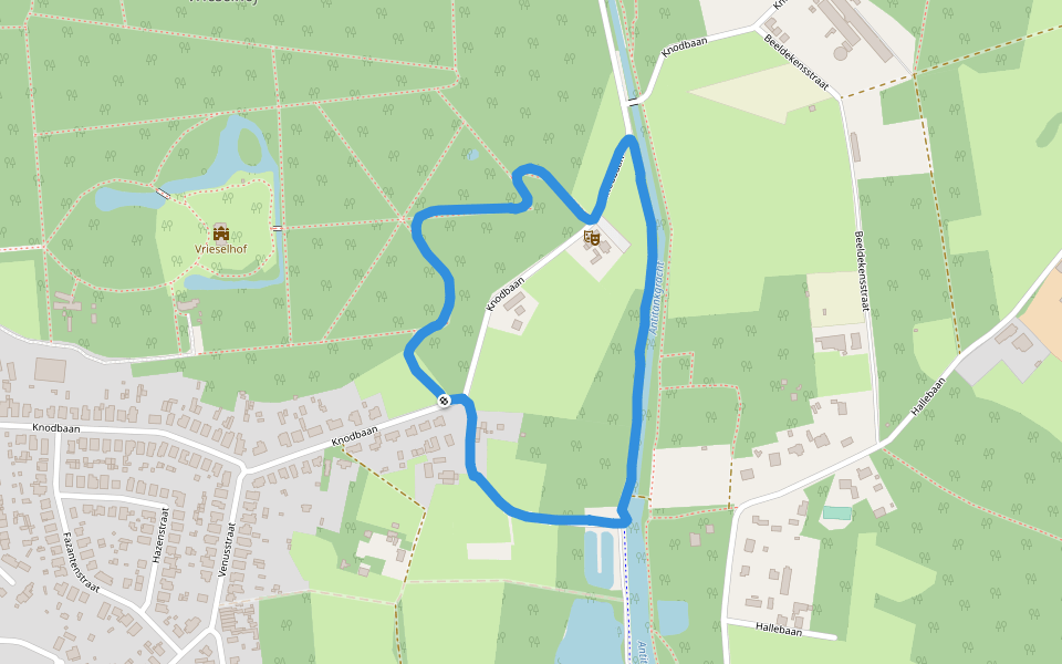 Provinciaal Domein Vrieselhof walking route map in Ranst