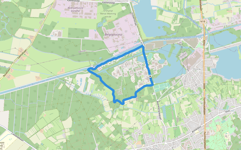 Congo vaart walking route map in Mol