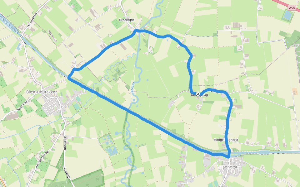 Wilhelminakanaal walking route map in Haghorst