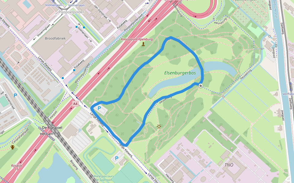 Elsenburgerbos walking route map in Rijswijk