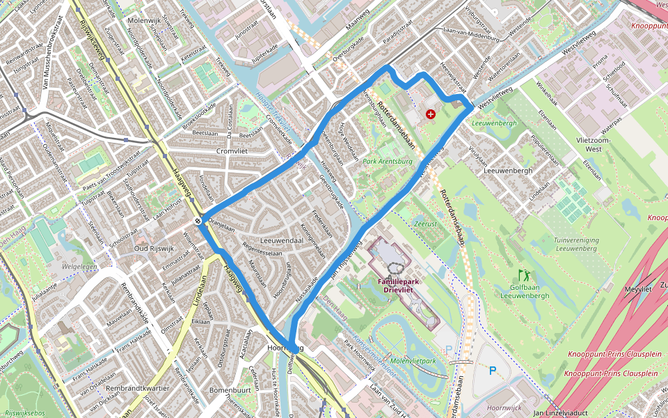 Buitenplaats Hadriani walking route map in Rijswijk