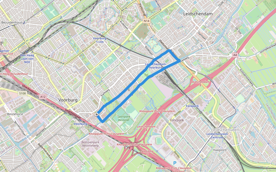 Vreugd en Rust walking route map in Voorburg