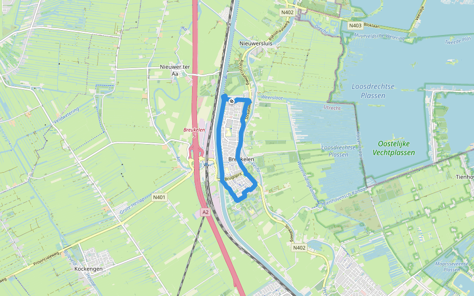Henk van der Griftpark walking route map in Breukelen