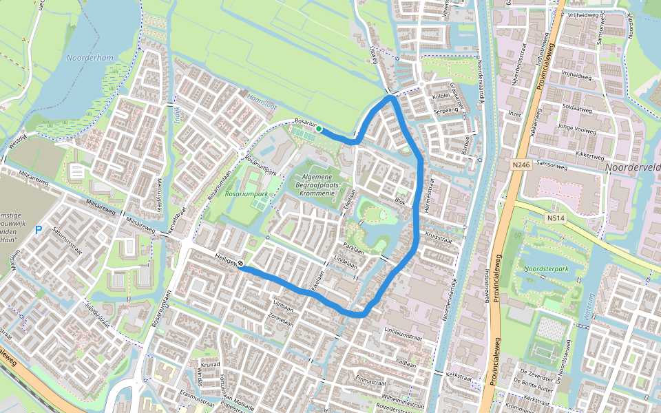 krommenie walking route map in Krommenie