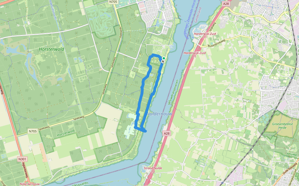 Zeewolde Wolderwijd walking route map in Zeewolde