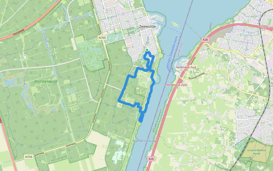Langs het strand walking route map in Zeewolde