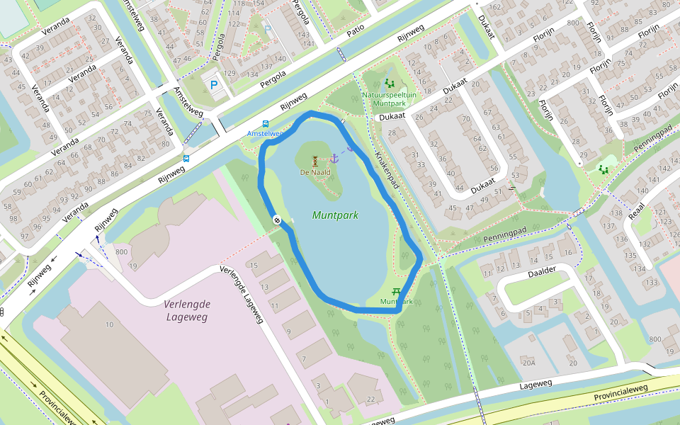 Muntpark walking route map in Hoorn