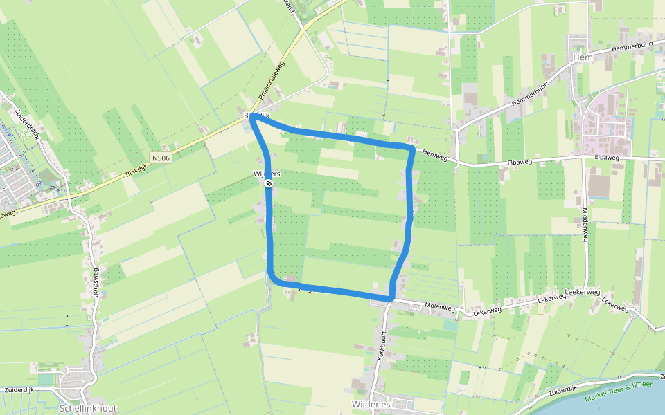 Wijmers walking route map in Wijdenes