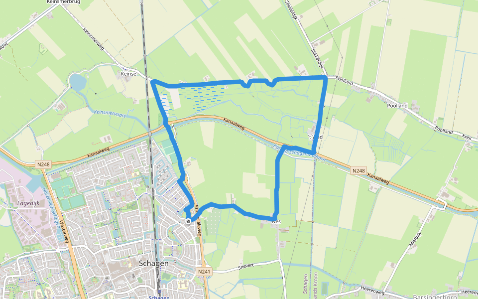 Sportpark VV Schagen walking route map in Schagen