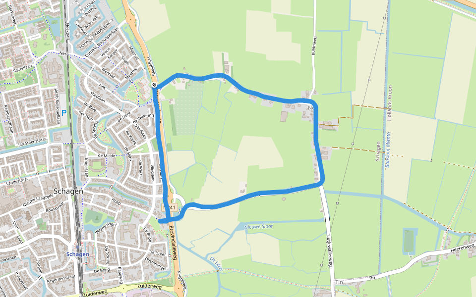 De Leets walking route map in Schagen